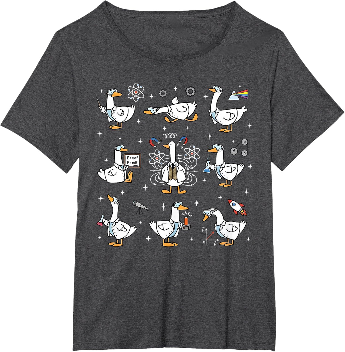 Silly Goose Physics STEM Teacher Science Technology Student T-Shirt - Dark Heather Grey