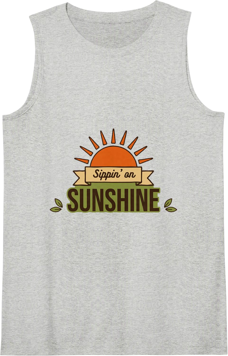 Sippin' On Sunshine, Beach Surf Outdoor Camping Camper Sleeveless Tank Top - Heather Grey