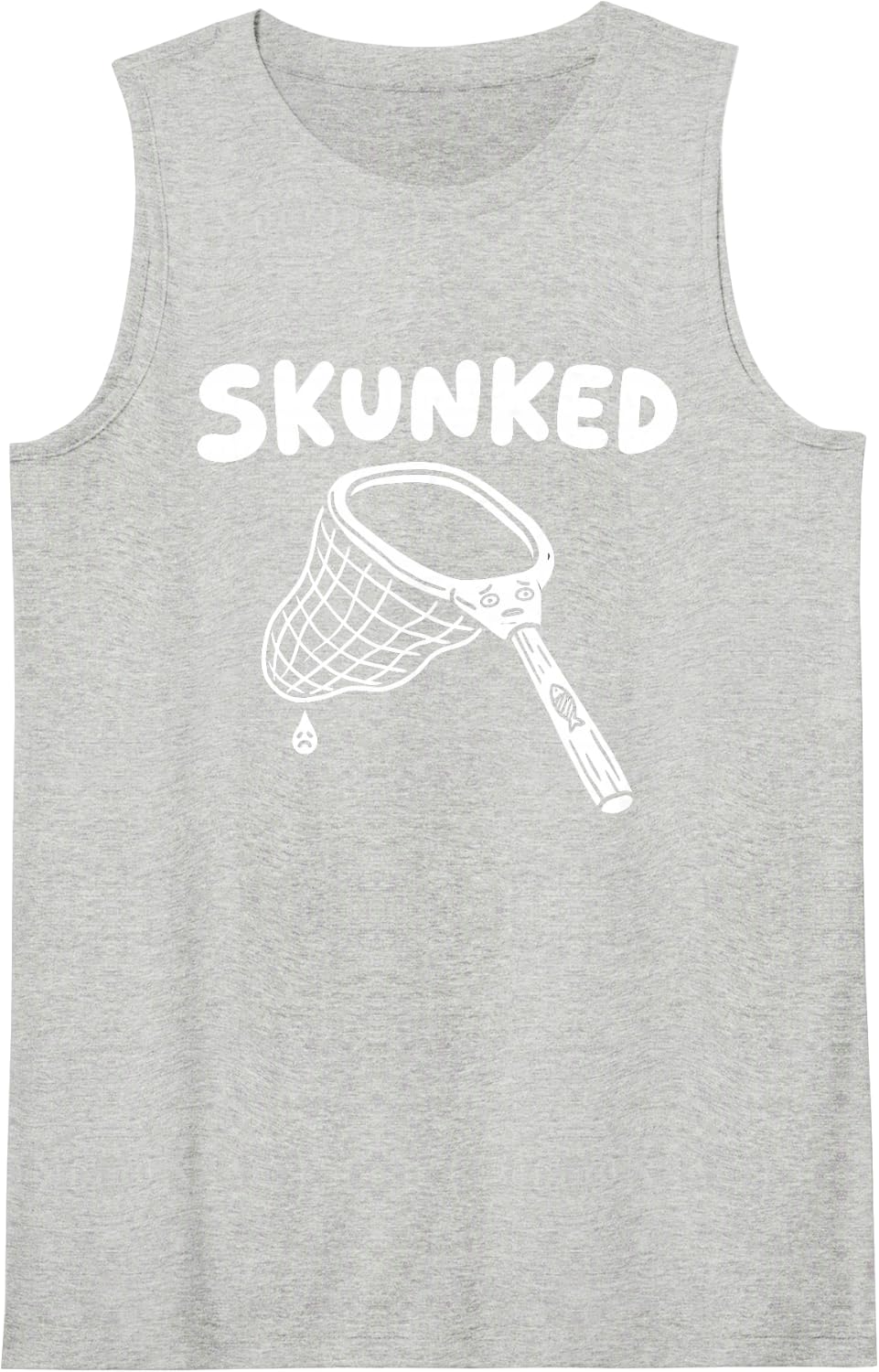 SKUNKED Fly Fishing Humor Sleeveless Tank Top - Heather Grey