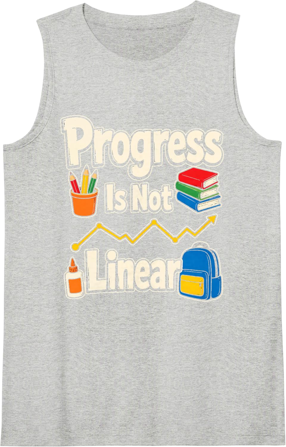 Special Education Staff SPED Progress is Not Linear Sleeveless Tank Top - Heather Grey