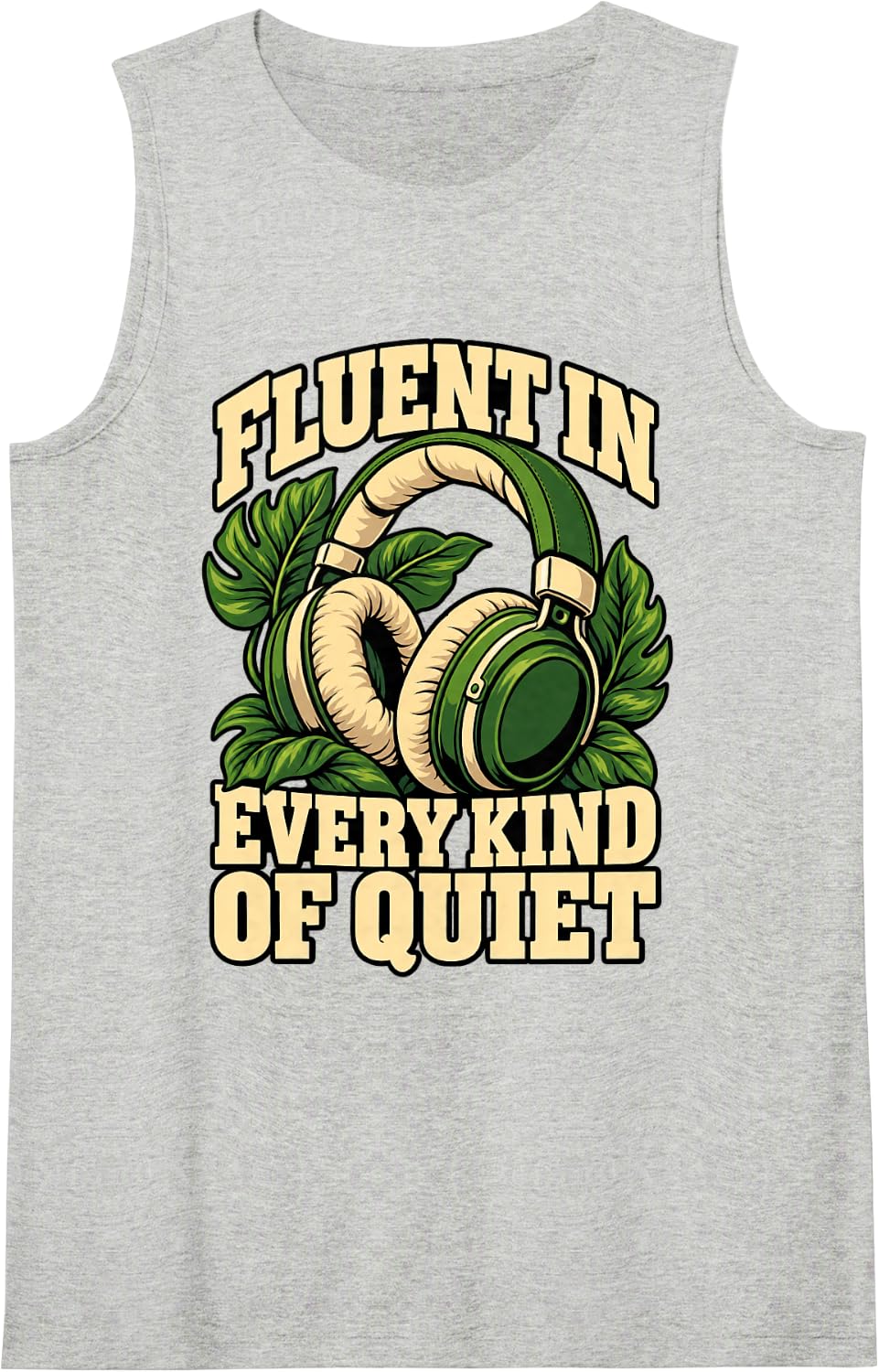 Special Education Fluent in Every Kind of Quiet Aide Headset Sleeveless Tank Top - Heather Grey