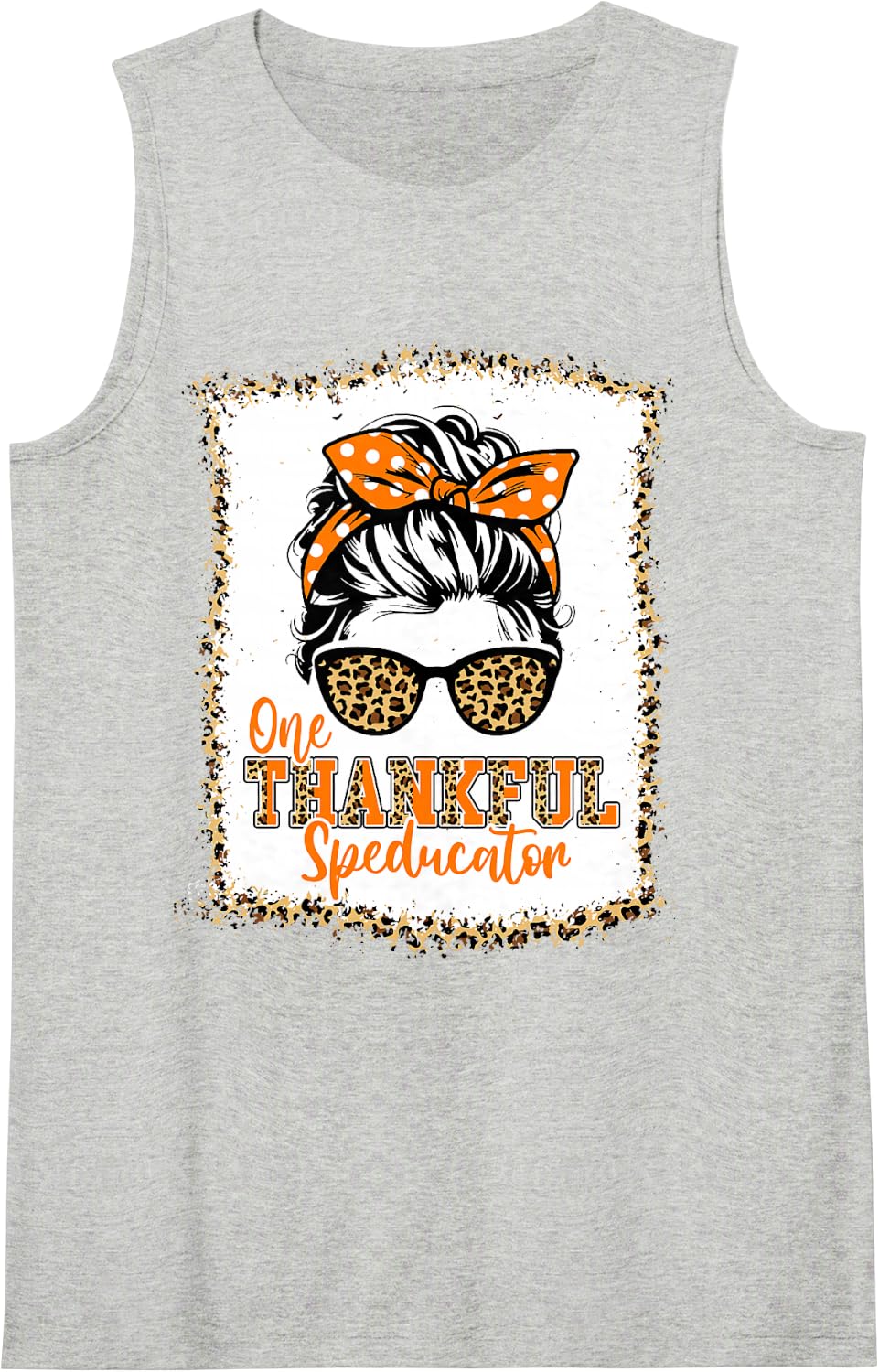 Special Education Teacher - Happy Fall Thanksgiving Women s Sleeveless Tank Top - Heather Grey