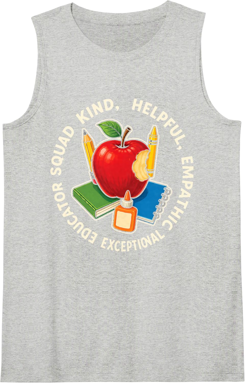 Special Education SPED Kind Helpful Empathic Educator Squad Sleeveless Tank Top - Heather Grey