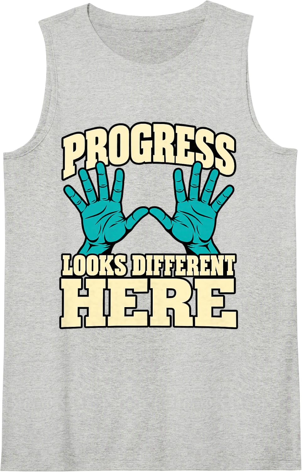 Special Education Progress Looks Different Here Hands Aide Sleeveless Tank Top - Heather Grey