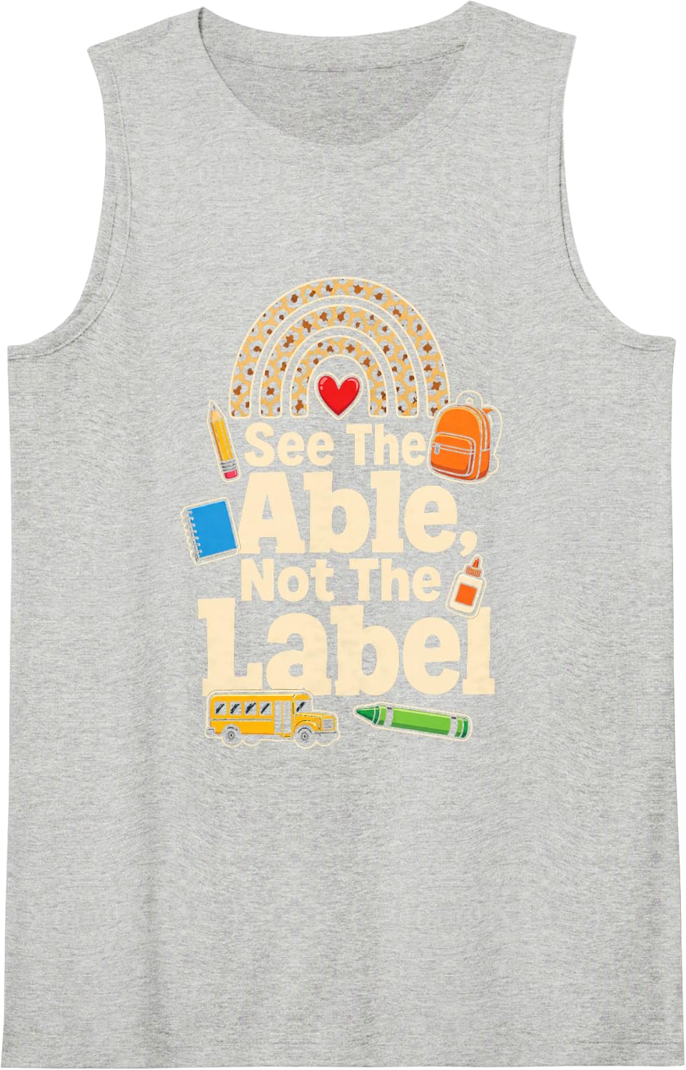 Special Education See The Able Not The Label SPED Sleeveless Tank Top - Heather Grey