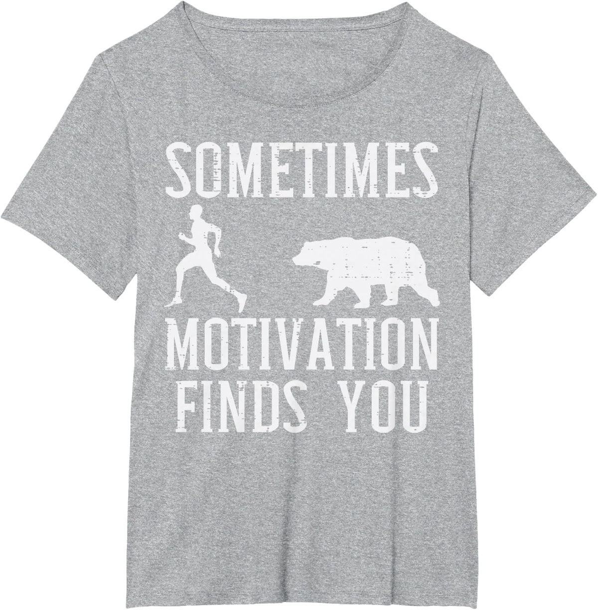 Sometimes Motivation Finds You Camping Camper Men Women Kids T-Shirt - Heather Grey