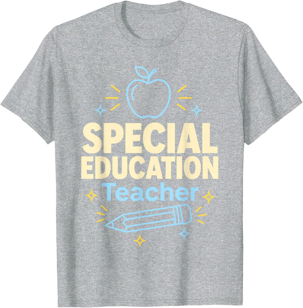 Special Education Teacher Apple T-Shirt - Heather Grey