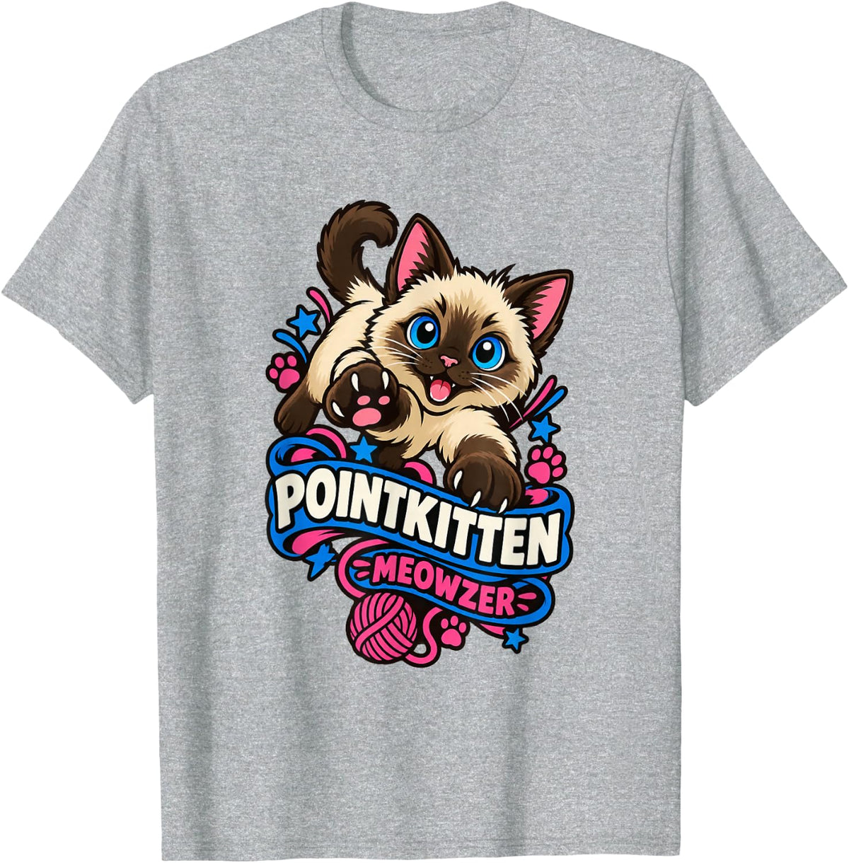 Siamese Kitten Meezer Point Cat Kitty Lover Cute Mom Gift T-Shirt - Heather Grey